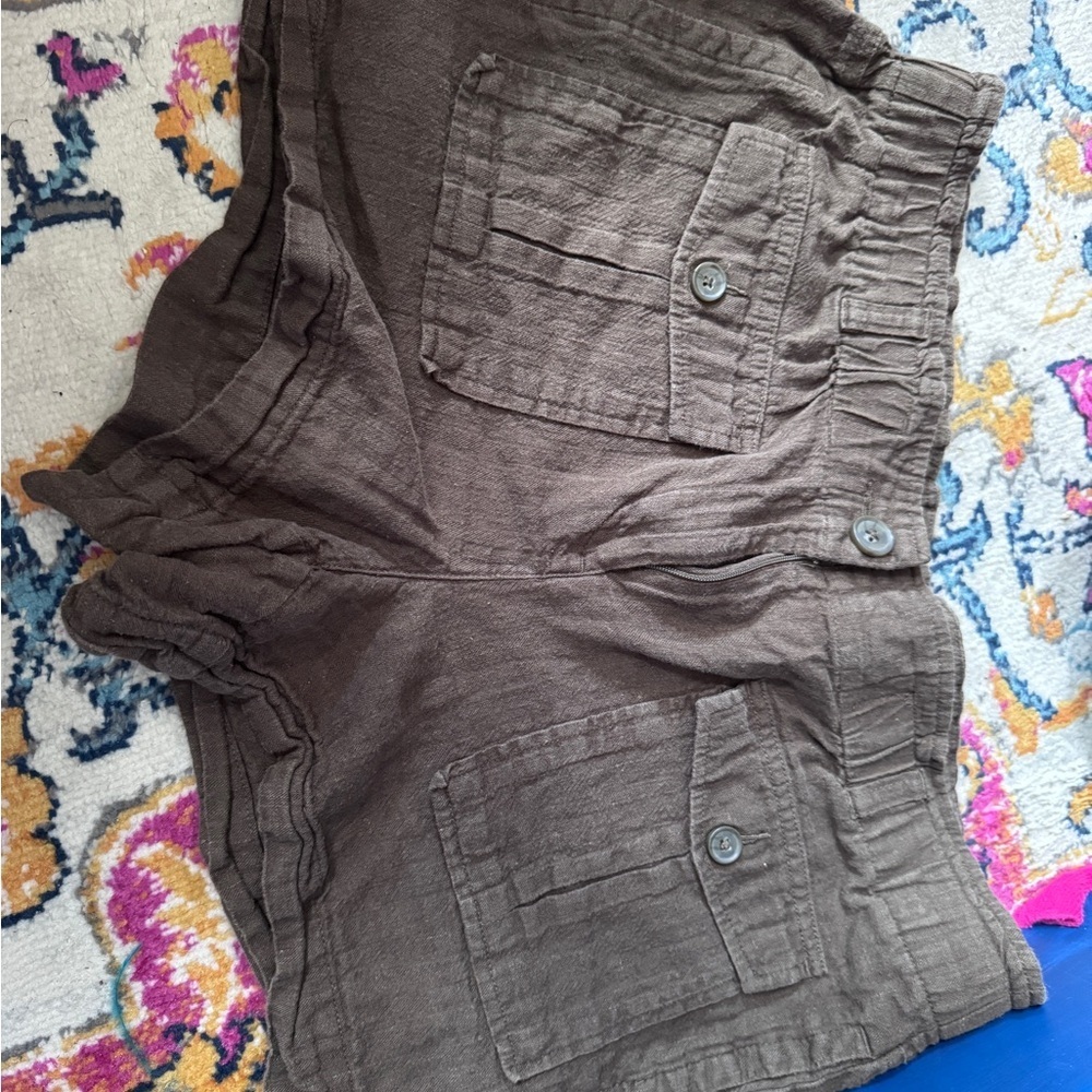 Loft brown Linen& cotton Shorts with Pockets